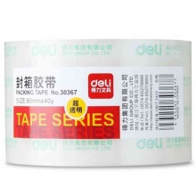 得力（deli）30367 高透度封箱胶带60mm*40y 1卷装