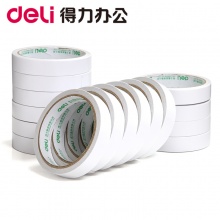 得力（deli）30402 棉纸双面胶带18mm*10y（9.1米） 16卷/袋装