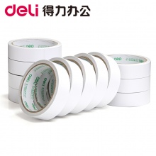 得力（deli）30403 棉纸双面胶带24mm*10y（9.1米） 12卷/袋装