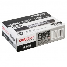 得力(deli) S500 办公会议易擦不留痕纤维笔头白板笔 10支装