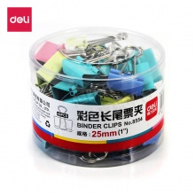 得力(deli)8554 25mm彩色长尾夹/长尾票夹 48只/筒