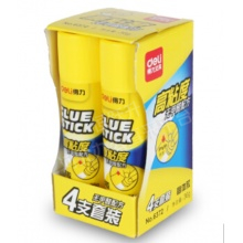 得力(deli)6370 高粘度PVP强力固体胶/固体胶棒 无甲醛配方 财务办公  36g 4只装